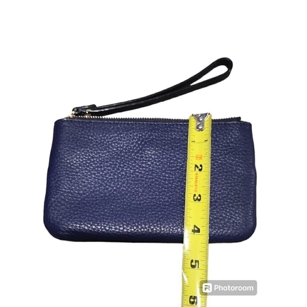 Kate Spade New York Women’s Leather Wristlet Violet Blue Zip Front Pocket Clutch - Picture 7 of 10